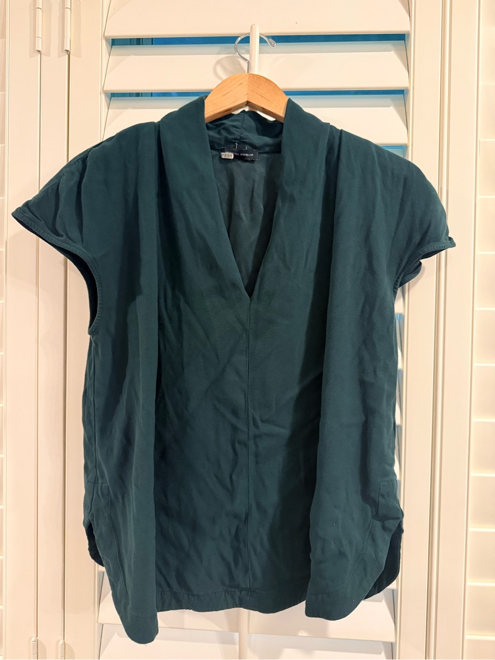 Universal Standard Teal V-Neck Cap Sleeve Blouse